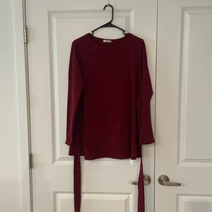 Women’s Long Sleeve Burgundy Knit Top